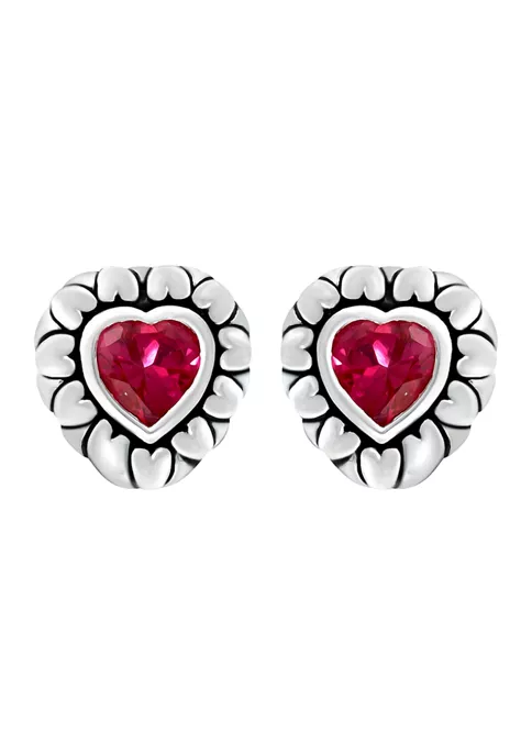 Promo 🔥 Lab Created 1.82 ct. t.w. Created Pink Sapphire Heart Stud Earrings, Sterling Silver by Belk & Co. 👏 4 Promo 🔥 Lab Created 1.82 ct. t.w. Created Pink Sapphire Heart Stud Earrings, Sterling Silver by Belk & Co. 👏 - Image 4