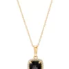 Best deal 🛒 7/8 ct. t.w. Onyx and Lab Created White Sapphire Pendant in 10K Yellow Gold by Belk & Co. 👏