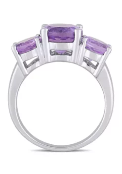 Best reviews of ❤️ 3 3/8 CT TGW Amethyst 3-Stone Ring in Sterling Silver by Belk & Co. 🎁 -DealsBelk & Co. Store Belk 12405