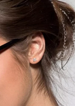 Best Sale 👏 2 ct. t.w. Created Moissanite Solitaire Stud Earrings in Sterling Silver by Belk & Co. 🛒 -DealsBelk & Co. Store Belk 1242