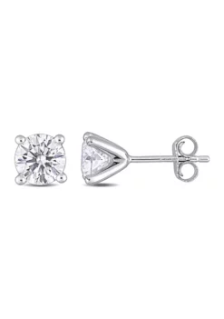 Best Sale 👏 2 ct. t.w. Created Moissanite Solitaire Stud Earrings in Sterling Silver by Belk & Co. 🛒 -DealsBelk & Co. Store Belk 1243