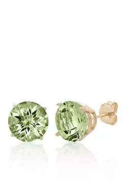 Coupon 🧨 10k Yellow Gold Green Amethyst Stud Earrings by Belk & Co. 🔥