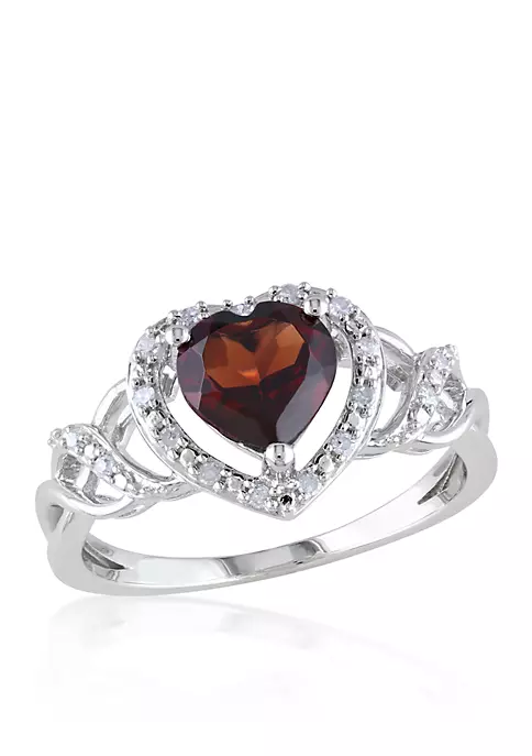 Best Sale 🥰 Garnet and Diamond Heart Ring in Sterling Silver by Belk & Co. 🔥 4 Best Sale 🥰 Garnet and Diamond Heart Ring in Sterling Silver by Belk & Co. 🔥 - Image 4