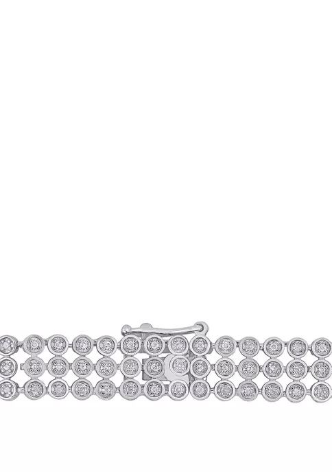 Best deal ๐ 1 ct. t.w. Diamond Triple Row Tennis Bracelet in Sterling Silver by Belk & Co. โ๏ธ 2 Best deal ๐ 1 ct. t.w. Diamond Triple Row Tennis Bracelet in Sterling Silver by Belk & Co. โ๏ธ - Image 2