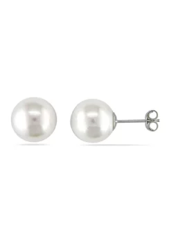 Promo ๐ 9-10mm South Sea Cultured Pearl Stud Earrings in 14k White Gold by Belk & Co. ๐