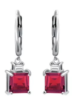 Outlet ❤️ Lab Created 3.73 ct. t.w. Created Pink and White Sapphire Drop Lever Back Earrings, Sterling Silver by Belk & Co. ⭐