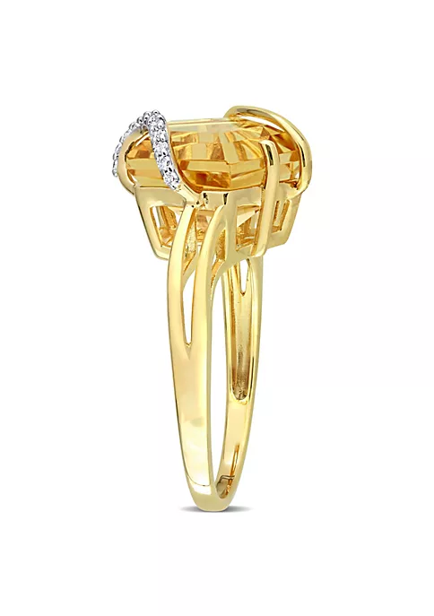 Flash Sale 🤩 Citrine and Diamond Accent Wrapped Ring in Yellow Plated Sterling Silver by Belk & Co. 🎁 2 Flash Sale 🤩 Citrine and Diamond Accent Wrapped Ring in Yellow Plated Sterling Silver by Belk & Co. 🎁 - Image 2