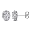 Hot Sale 🔥 2 ct. t.w. Created Moissanite Oval Halo Stud Earrings in Sterling Silver by Belk & Co. ✔️