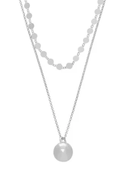 Promo 🎁 Beaded Double Layer Necklace in Sterling Silver by Belk & Co. 🎁 -DealsBelk & Co. Store Belk 12553