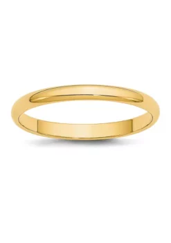 Promo 💯 Men's 14K Yellow Gold 2.5 Millimeter Lightweight Half Round Band by Belk & Co. 🔥 -DealsBelk & Co. Store Belk 12557