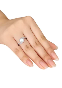 Cheap 😉 Sterling Silver White Cultured Freshwater Pearl and Diamond Ring by Belk & Co. ⌛ -DealsBelk & Co. Store Belk 12568
