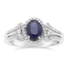 Buy 🎁 1 ct. t.w. Sapphire and 1/4 ct. t.w. Diamond Ring in 10K White Gold by Belk & Co. 💯