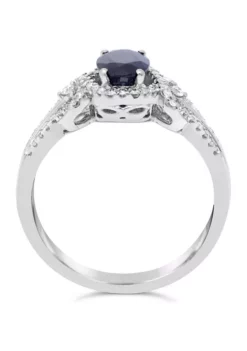 Buy 🎁 1 ct. t.w. Sapphire and 1/4 ct. t.w. Diamond Ring in 10K White Gold by Belk & Co. 💯 -DealsBelk & Co. Store Belk 12589