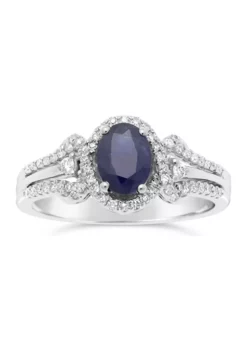 Buy 🎁 1 ct. t.w. Sapphire and 1/4 ct. t.w. Diamond Ring in 10K White Gold by Belk & Co. 💯 -DealsBelk & Co. Store Belk 12590