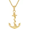 Cheapest 🎉 Anchor Pendant Necklace in 10K Yellow Gold by Belk & Co. 🧨