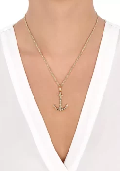 Cheapest 🎉 Anchor Pendant Necklace in 10K Yellow Gold by Belk & Co. 🧨 -DealsBelk & Co. Store Belk 12593