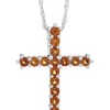 Flash Sale 🛒 Sterling Silver Citrine Cross Pendant Necklace by Belk & Co. 😀