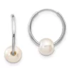Best reviews of ❤️ 14K White Gold 5-6mm White Freshwater Cultured Pearl Endless Hoop Earrings by Belk & Co. 🎉