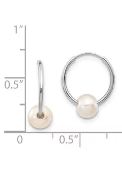 Best reviews of ❤️ 14K White Gold 5-6mm White Freshwater Cultured Pearl Endless Hoop Earrings by Belk & Co. 🎉 -DealsBelk & Co. Store Belk 12626