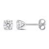 Hot Sale 🔥 1 ct. t.w. Created Moissanite Solitaire Stud Earrings in 10k White Gold by Belk & Co. 😀