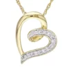 Budget 🛒 1/10 ct. t.w. Diamond Accent Heart Pendant with Chain in 10K Yellow Gold by Belk & Co. 🤩