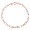 Best Sale 👍 3.5MM Polished Paperclip Chain Bracelet in 18k Rose Gold Plated Sterling Silver, 7.5" by Belk & Co. ⭐