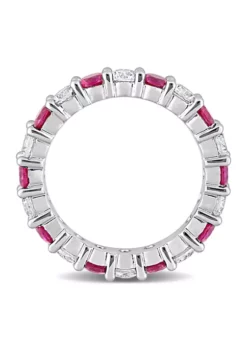 Deals 🛒 Lab Created Created Ruby and Created White Sapphire Full Eternity Band in Sterling Silver by Belk & Co. ❤️ -DealsBelk & Co. Store Belk 12653