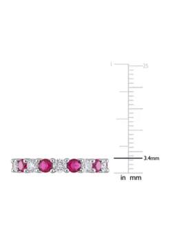 Deals 🛒 Lab Created Created Ruby and Created White Sapphire Full Eternity Band in Sterling Silver by Belk & Co. ❤️ -DealsBelk & Co. Store Belk 12654