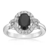Coupon ⌛ 1. 15 ct. t.w. Black Onyx and 1/2 ct. t.w. White Topaz Ring in Sterling Silver by Belk & Co. 🔔