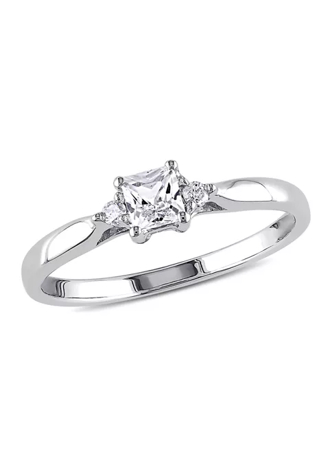 Wholesale 🥰 Lab Created 1/3 CT TGW Created White Sapphire and Diamond Accent Princess Cut Ring in Sterling Silver by Belk & Co. 🎉 5 Wholesale 🥰 Lab Created 1/3 CT TGW Created White Sapphire and Diamond Accent Princess Cut Ring in Sterling Silver by Belk & Co. 🎉 - Image 5