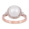 Best Sale 👏 Freshwater Pearl With 1/2 ct. t.w. Diamond Accent Ring in 10k Rose Gold by Belk & Co. 🛒