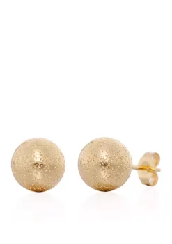 Outlet 😀 Glitter Ball Stud Earrings in 14K Yellow Gold by Belk & Co. ✨