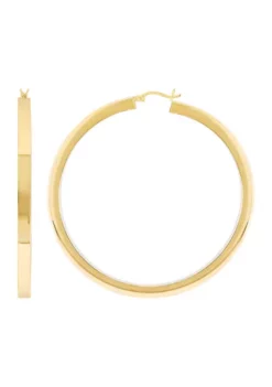 Buy 🥰 4x60mm Square Tube Round Hoop Earrings in Sterling Silver by Belk & Co. 🥰 -DealsBelk & Co. Store Belk 12703