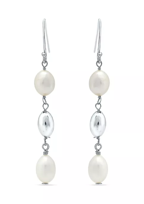 Top 10 👍 10 mm x 8 mm Freshwater Pearl Drop Earrings in Sterling Silver by Belk & Co. ✨ 1 Top 10 👍 10 mm x 8 mm Freshwater Pearl Drop Earrings in Sterling Silver by Belk & Co. ✨