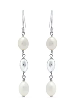 Top 10 👍 10 mm x 8 mm Freshwater Pearl Drop Earrings in Sterling Silver by Belk & Co. ✨ 7 Top 10 👍 10 mm x 8 mm Freshwater Pearl Drop Earrings in Sterling Silver by Belk & Co. ✨ -DealsBelk & Co. Store Belk 12734