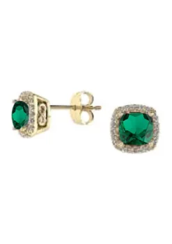 Best reviews of ✨ 1 ct. t.w. Lab Created Emerald and Lab Created White Sapphire Earrings in 10K Yellow Gold by Belk & Co. 🔔