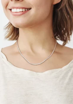 Buy 😀 5.1 ct. t.w. Created Moissanite Tennis Necklace in Sterling Silver by Belk & Co. 🌟 -DealsBelk & Co. Store Belk 12758