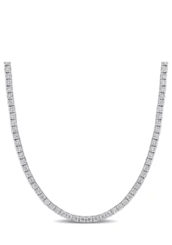 Buy 😀 5.1 ct. t.w. Created Moissanite Tennis Necklace in Sterling Silver by Belk & Co. 🌟 -DealsBelk & Co. Store Belk 12759