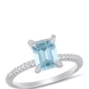 Flash Sale 🛒 1.33 ct. t.w. Aquamarine and 1/10 ct. t.w. Diamond Ring in 14k White Gold by Belk & Co. 👍