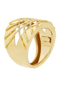 Hot Sale 🔔 Crisscross Wire Design Ring in 10K Yellow Gold by Belk & Co. 💯 -DealsBelk & Co. Store Belk 12774