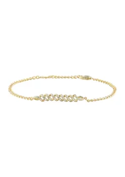 Hot Sale ⌛ 1/5 ct. t.w. Diamond Bracelet in 10K Yellow Gold by Belk & Co. ✨