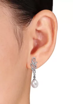 Outlet 😉 Pearl and 1/10 ct. t.w. Diamond Floral Drop Earrings in Sterling Silver by Belk & Co. ⌛ 6 Outlet 😉 Pearl and 1/10 ct. t.w. Diamond Floral Drop Earrings in Sterling Silver by Belk & Co. ⌛ -DealsBelk & Co. Store Belk 12788