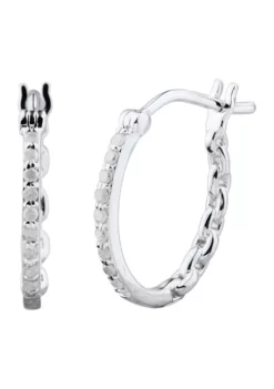 Outlet 🧨 1/10 ct. t.w. Diamond Hoop Earrings in Sterling Silver and 3K White Gold by Belk & Co. ⭐ -DealsBelk & Co. Store Belk 1279