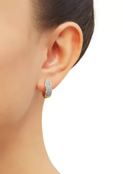 Brand new 👏 1/2 ct. t.w. Diamond Hoop Earrings in 10K Yellow Gold by Belk & Co. ⭐ -DealsBelk & Co. Store Belk 12798