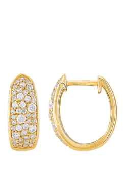Brand new 👏 1/2 ct. t.w. Diamond Hoop Earrings in 10K Yellow Gold by Belk & Co. ⭐ -DealsBelk & Co. Store Belk 12799