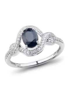 Wholesale 😀 1/6 ct. t.w. Diamond and Sapphire Ring in 14K White Gold by Belk & Co. ❤️ -DealsBelk & Co. Store Belk 12806
