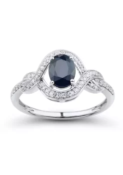 Wholesale 😀 1/6 ct. t.w. Diamond and Sapphire Ring in 14K White Gold by Belk & Co. ❤️ -DealsBelk & Co. Store Belk 12808