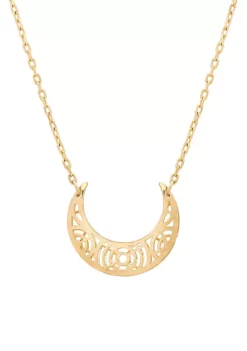 Wholesale 🧨 Cutout Half Moon Necklace in 10k Yellow Gold by Belk & Co. 🔥