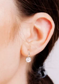 Discount 🔔 3.2 ct. t.w. Created Moissanite Solitaire Drop Earrings in Sterling Silver by Belk & Co. ⭐ -DealsBelk & Co. Store Belk 12830