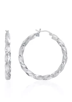 Outlet 🌟 Hoop Earrings in Sterling Silver by Belk & Co. 🔔